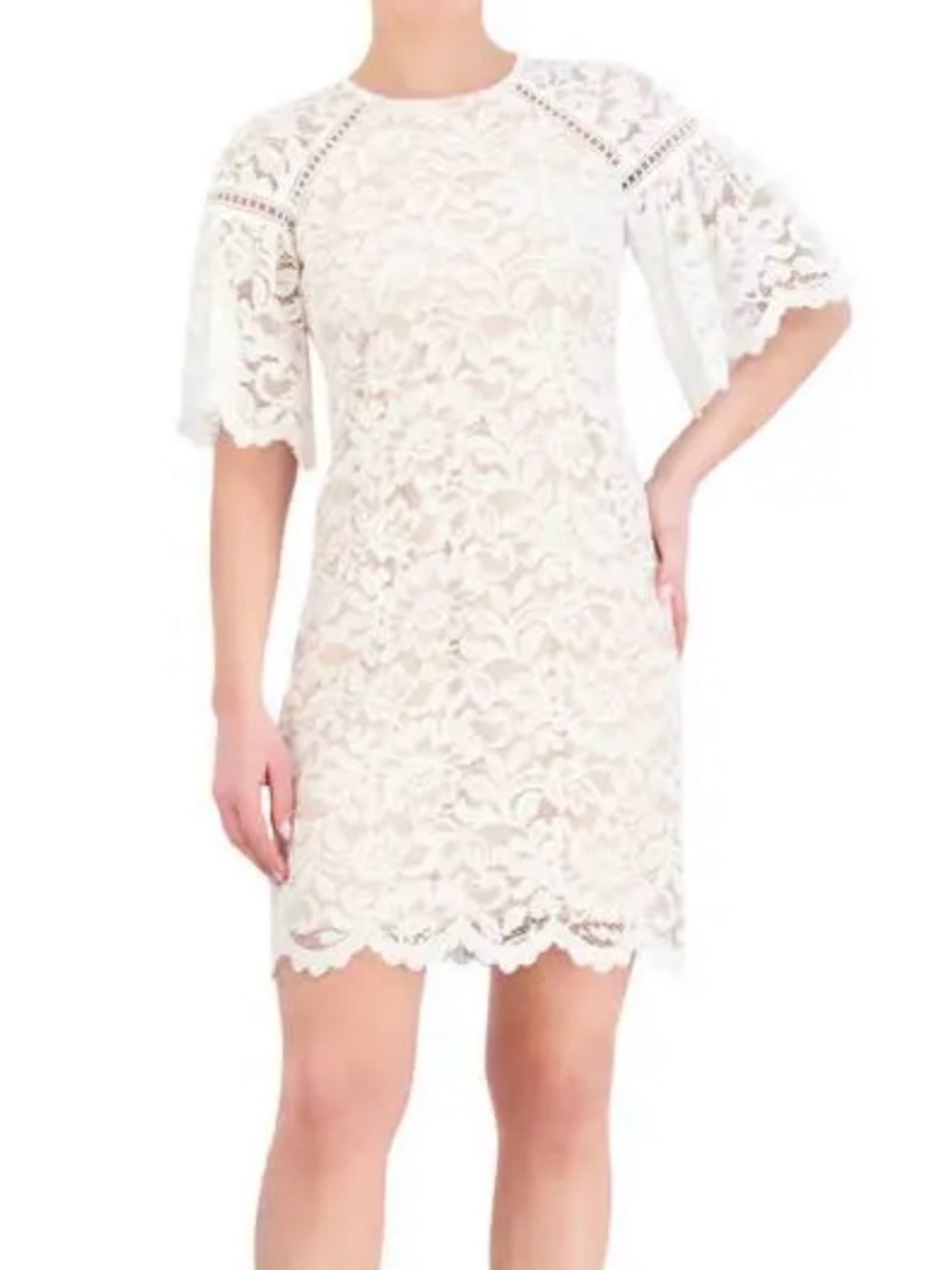 Vince Camuto Sheath Dress Lace White & Ivory - Size 12 NWT